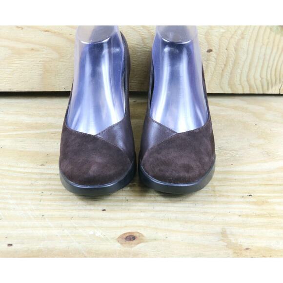 Dansko Pumps 8 Brown Suede Leather Tuttie Heels 3" Slip On Shoes - Picture 2 of 8